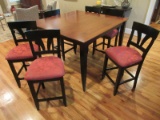 Saloom Furniture Stately Refined Counter Top Table w/ 6 Matching Counter Stools