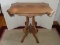 Walnut Victorian Era Style Parlor Center Table Carved Design w/ Center Finial