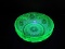 Awesome Rare Find Sandwich Pattern Depression Green Uranium Glass 6 1/4