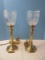 Refined Pair Reed Column Candlestick Torchiere 16