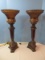 Grandiose Pair Resin French Revival Inspired Candlestick Torchiere Table Lamps