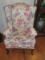 Carolina Custom Furniture Ball & Claw Mahogany Trim Wing Back Arm Chair