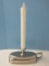 Luminara Silvertone Chamber Candlestick w/ Flameless Realistic Candle