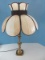 Fabulous Slag Glass Stylish Blooming Floral Cup  Classic Brass Candlestick Parlor Lamp
