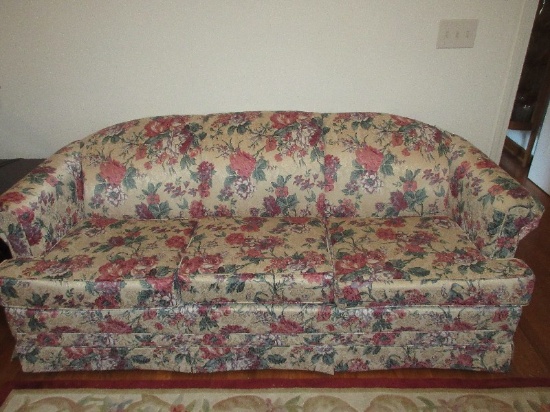 Carolina Custom Furniture Transitional Modern Sofa Arched Back, Rolled Arms