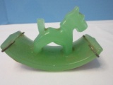 Scarce Find Green Jadeite Ink Blotter Figural Scottish Terrier Dog Art Deco Style