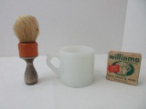 Shaving Collection Milk Glass Shaving Mug, Williams Menthol Mug Shaving Soap 1 3/4oz.