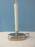 Luminara Silvertone Chamber Candlestick w/ Flameless Realistic Candle