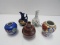 5 Asian Style Hand Painted Bud Vases