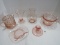 Pink Glass Lot - Wide Vase Pierced Rim 7 1/4