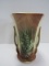 Tall Vintage McCoy Wheat Sheaf Design Vase w/ 2 Handles
