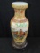 Tall Hand Painted Asian Picnic Scene Vase Gilted/Ornate Pattern motif