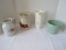 4 Vintage Tall Ceramic Vases Green 5