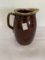 Vintage Hull Oven Proof Brown Glaze Pottery Pitcher USA