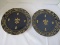 Andrea by Sadek Pair Blue/Gilted Fleur de Lis Pattern Décor Plates