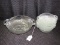 Ribbed Glass Dish Lot - 1 Bowl 9 1/2