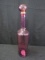 Tall Vintage Pink Décor Decanter Bottle Bead Trim w/ Stopper