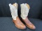 Tony Lama Pair Size 8 1/2 B, Leather Cowboy Boots