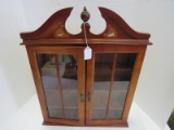 Wooden Wall Mounted 4-Tier Spice Rack Curved Pediment to Urn Finial