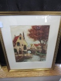 Le Point Je Jois Litho Print by Artist Signed De Tontaine in Gilted Wood Frame/Matt