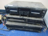 Lot - Sony TC-WE6055 Stereo Cassette Desk, Sharp VC-A207 CHS, Harmon/Kardon FL8300 DVD