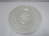 Fenton Glass Plate White Opalescent Rim Bead Body