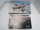 2 Vintage Plastic Model Kits F-104 Star Fighter 1/48 Scale & B-25 Mitchell 1/48 Scale