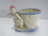 Vintage Dutch Woman w/ Basket Planter Made in Japan Ceramic