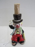 Vintage Enesco Japan Porcelain Clown Toothpick Holder