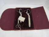 Vintage J. Weiss & Sons Co. Scissor Sheers in Red Felt Inlay Case