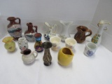 Ceramic Lot - Pitchers, Bud Vases, Egg Holders, Etc.