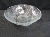 Wide Floral Pattern Glass Bowl