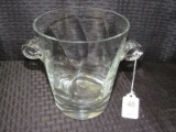 Large Glass Ice Bucket w/ Hoop Handles
