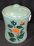 Vintage Cookie Jar w/ Hand Painted Floral Motif