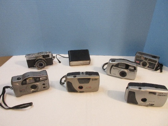 6 Camera Collection Vintage Olympus Trip 35mm w/ Attached Flash
