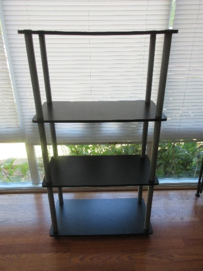 Contemporary Modern 4-Tier Shelving Multipurpose Display Shelf Rack Black/Gray Colors