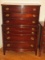 Dixie Furniture Georgian Style Mahogany Bow Front Chest on Chest of Drawers
