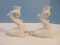 Pair - Fitz & Floyd Chinoiserie Ceramic Blanc Figural Dolphin 6