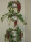 Porcelain 3-Tier Hanging Planter Butterflies, Strawberries & Insects Transfer Design