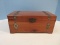 Cedar Dovetail Keepsake Trinket Box Ornate Metal Accent & Side Handles