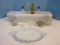 Collection - Oval Glass Vanity Dresser Tray Scroll Bead Design Rim 14 1/4