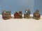 Collection - 4 Mini Christmas Village Home Town America Collectible Lighted Porcelain Building