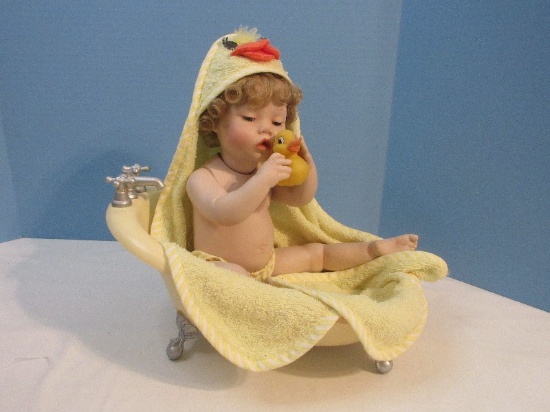 Collectors Adorable Ashton Drake Porcelain Collectible Doll "Clean As A Whistle"