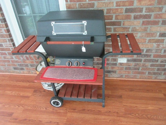 Char-Broil LP Gas Grill w/ Dual Burners, Vision Window & Slat Shelves