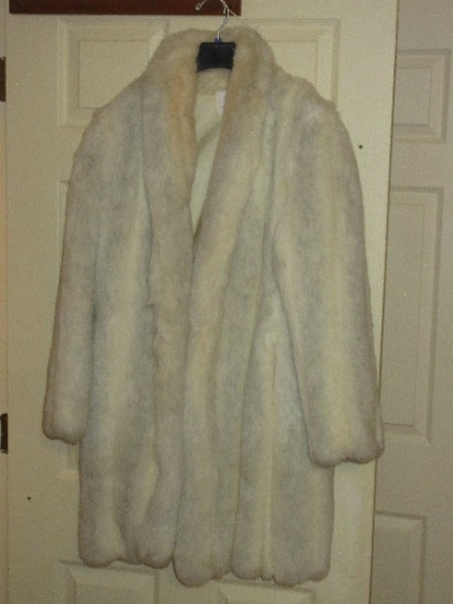 Synthetic Fur Mid Length Coat Jacket
