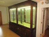 Rare Find Early Mercantile Store Vitrine Lighted Display Case Mirrored Back, Glass Shelves