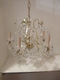 Traditional Stunning French Inspired 5 Arm Candlestick Chandelier Brass Tone