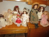 13 Collectors Porcelain Dolls Ashley Bell, Regal Doll Collection 