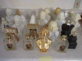 Collection - 22 Avon Collectors Figural Bottles Painted Bust of Various Presidents
