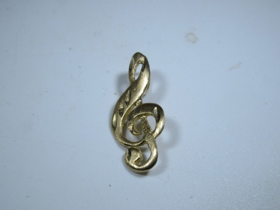 14kt Gold Musical Note Pendant